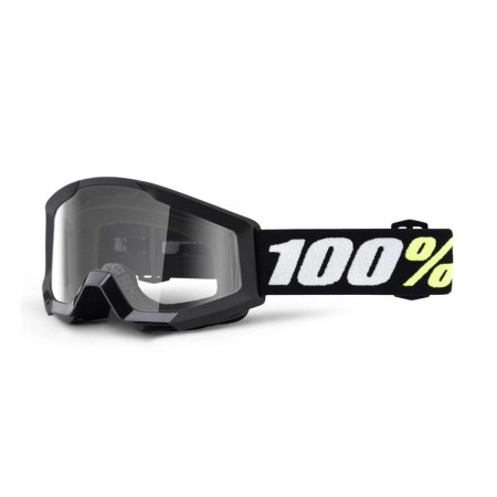 100 PROCENT GOGLE STRATA MINI BLACK JUNIOR / KID / DZIECIĘCE KOLOR CZARNY SZYBKA PRZEŹROCZYSTA ANTI-FOG