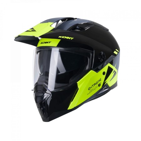 KENNY RACING KASK DUAL ADVENTURE MODEL EXTREME GRAPHIC NEON CZARNY/SZARY/ŻÓŁTY