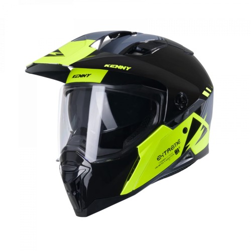 Przejdź do produktu KENNY RACING KASK DUAL ADVENTURE MODEL EXTREME GRAPHIC NEON CZARNY/SZARY/ŻÓŁTY