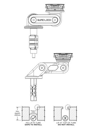 Podstawa montowana w sztycę główki ramy Quad Lock® V2