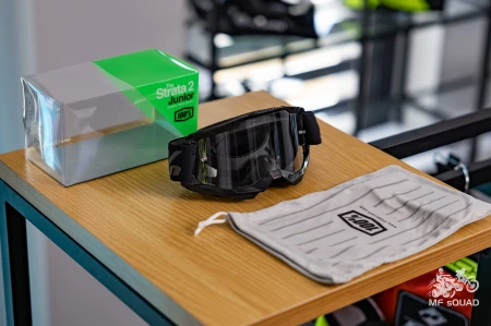 KASK NOX CROSS / OFFROAD N761 SOLID KID / JUNIOR (DZIECIĘCY) KOLOR CZARNY MAT ROZMIAR L (ZAPIĘCIE MIKROMETRYCZNE) + OKULARY 100%